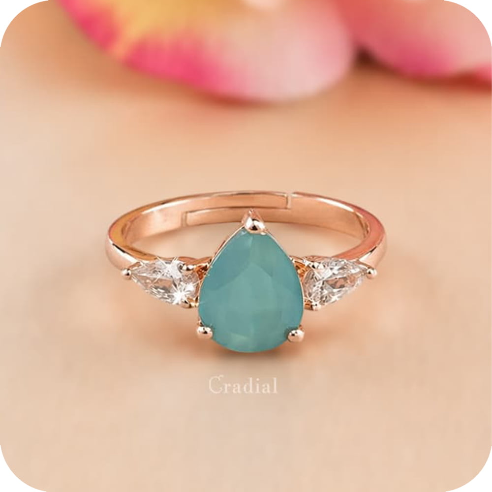 Dewy Green Rose Gold Ring