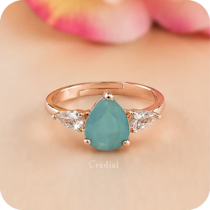 Dewy Green Rose Gold Ring