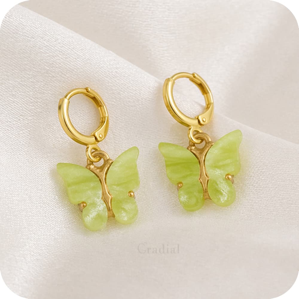 Green Butterfly Earrings