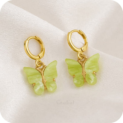 Green Butterfly Earrings