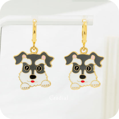 Grey Dog Earrings