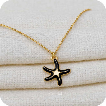Black Star Fish Necklace