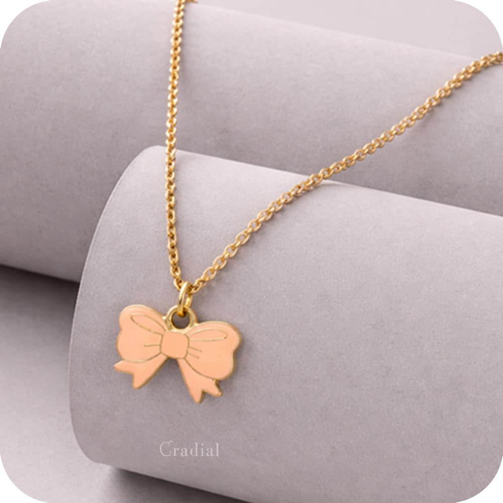 Peach Bow Necklace