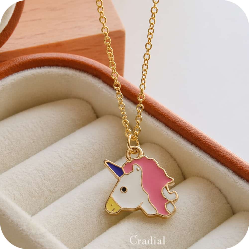 Peach Unicorn Necklace