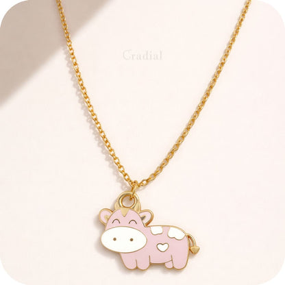 Pink Cow Necklace