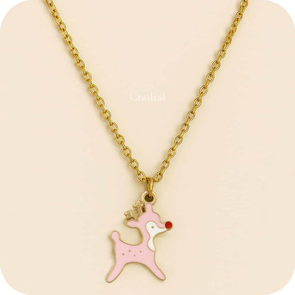 Pink Raindeer Necklace