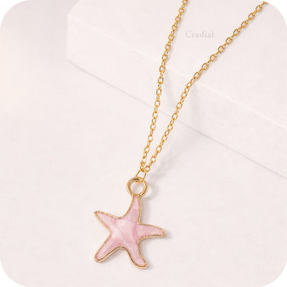 Pink Star Fish Necklace