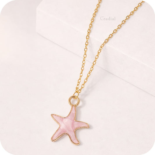 Pink Star Fish Necklace