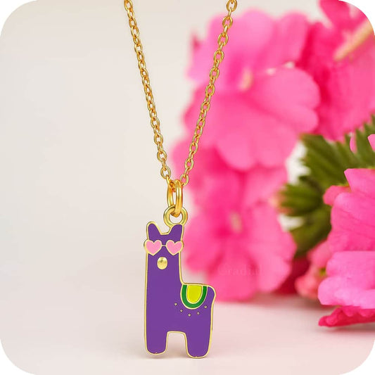 Purple Llama Necklace