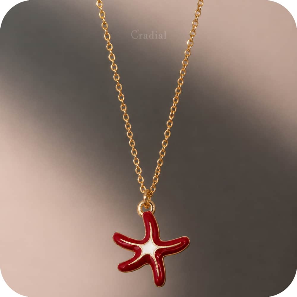 Red Star Fish Necklace