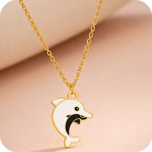 White Dolphin Necklace