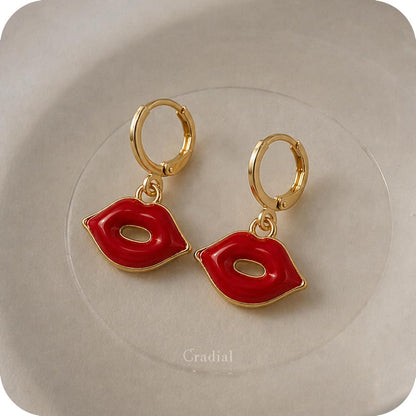 Lips Red Earrings