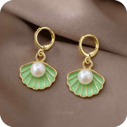 New Green Shell Earrings
