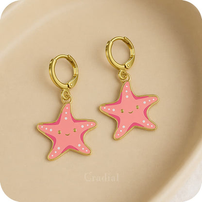 Peach Star Fish Earrings