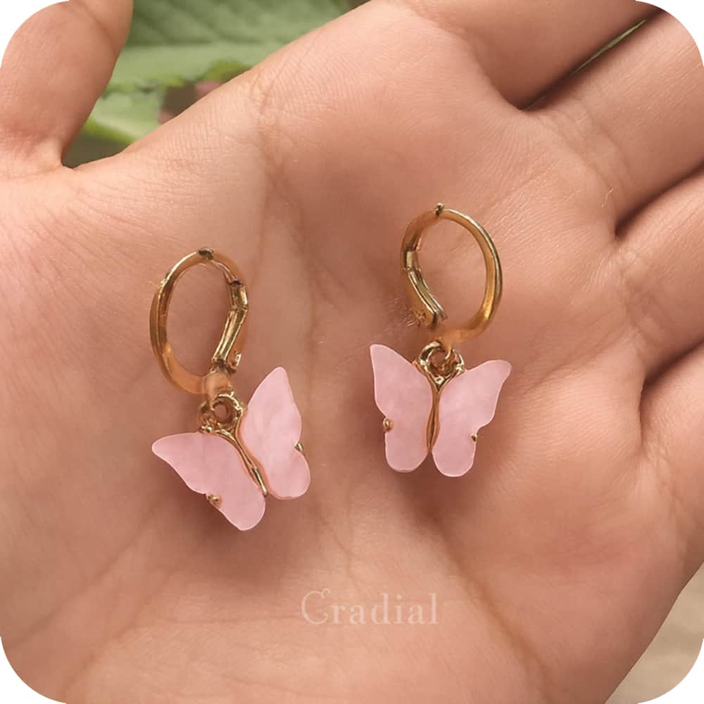 Pink Butterfly Earrings