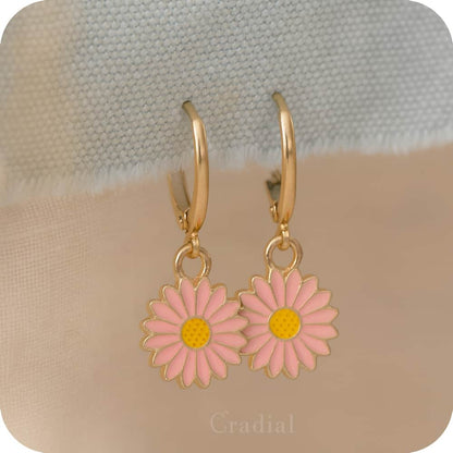 Pink Daisy Earrings