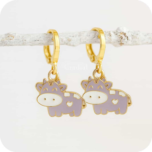 Purple Cow Earrings