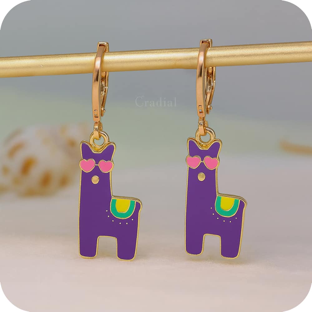 Purple Llama Earrings