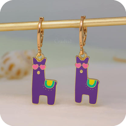 Purple Llama Earrings