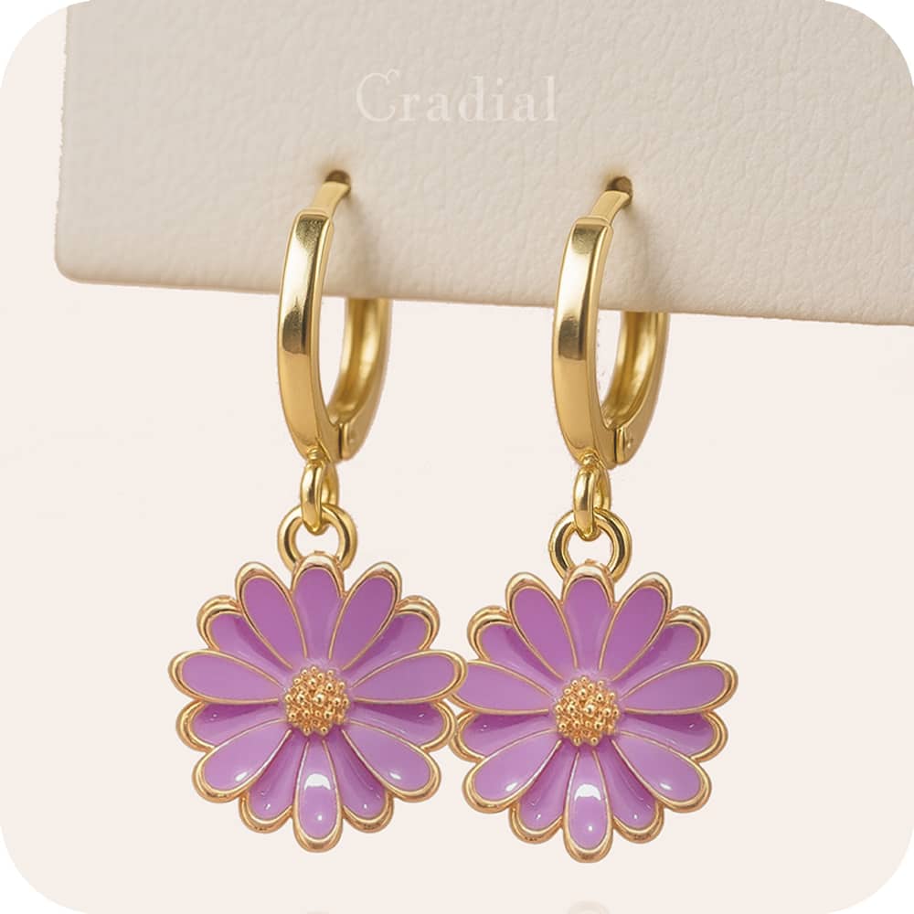 Purple Petal Earrings