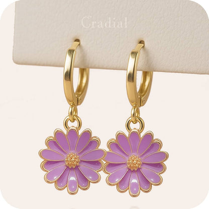 Purple Petal Earrings