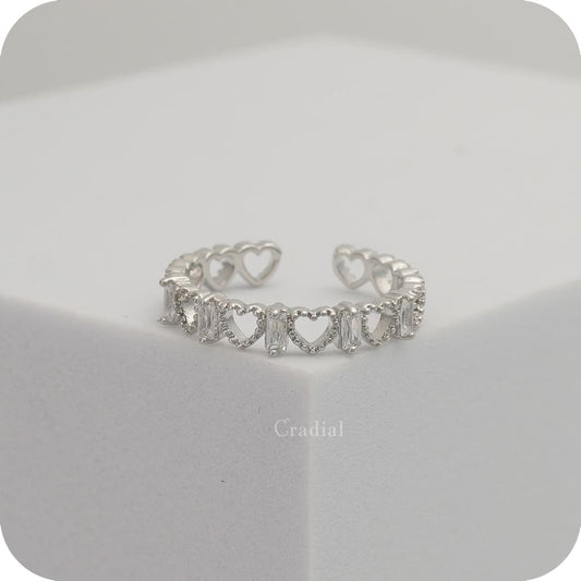 Silver Hearts Ring