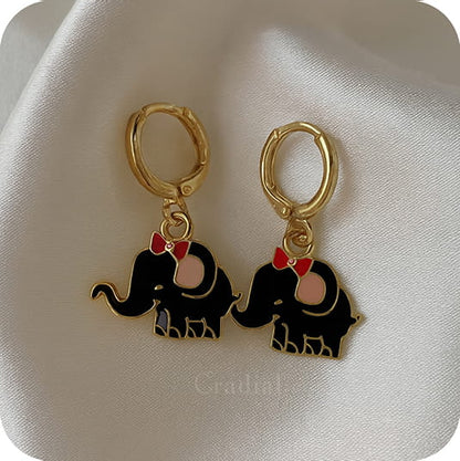 Black Elephant Earrings