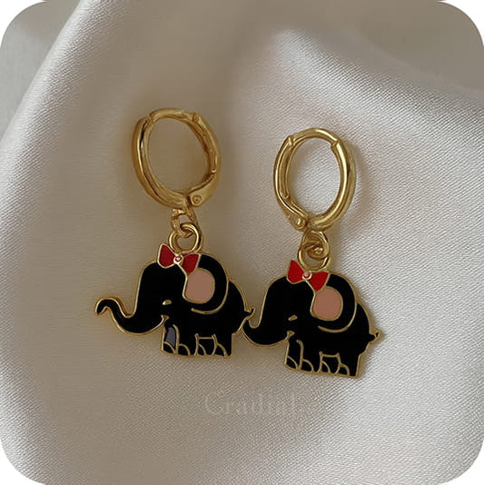 Black Elephant Earrings
