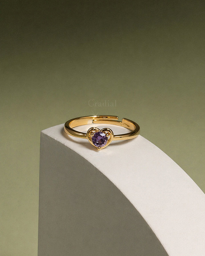 The Purple Love Adjustable Ring