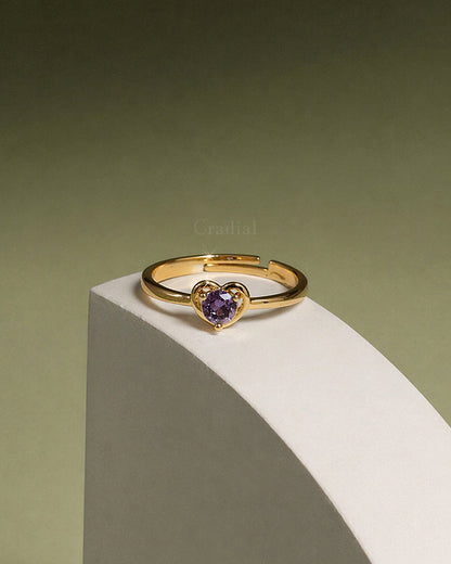 The Purple Love Adjustable Ring