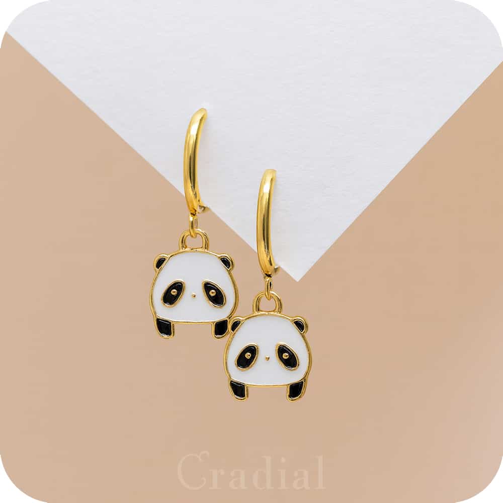 Tiny Panda Earrings