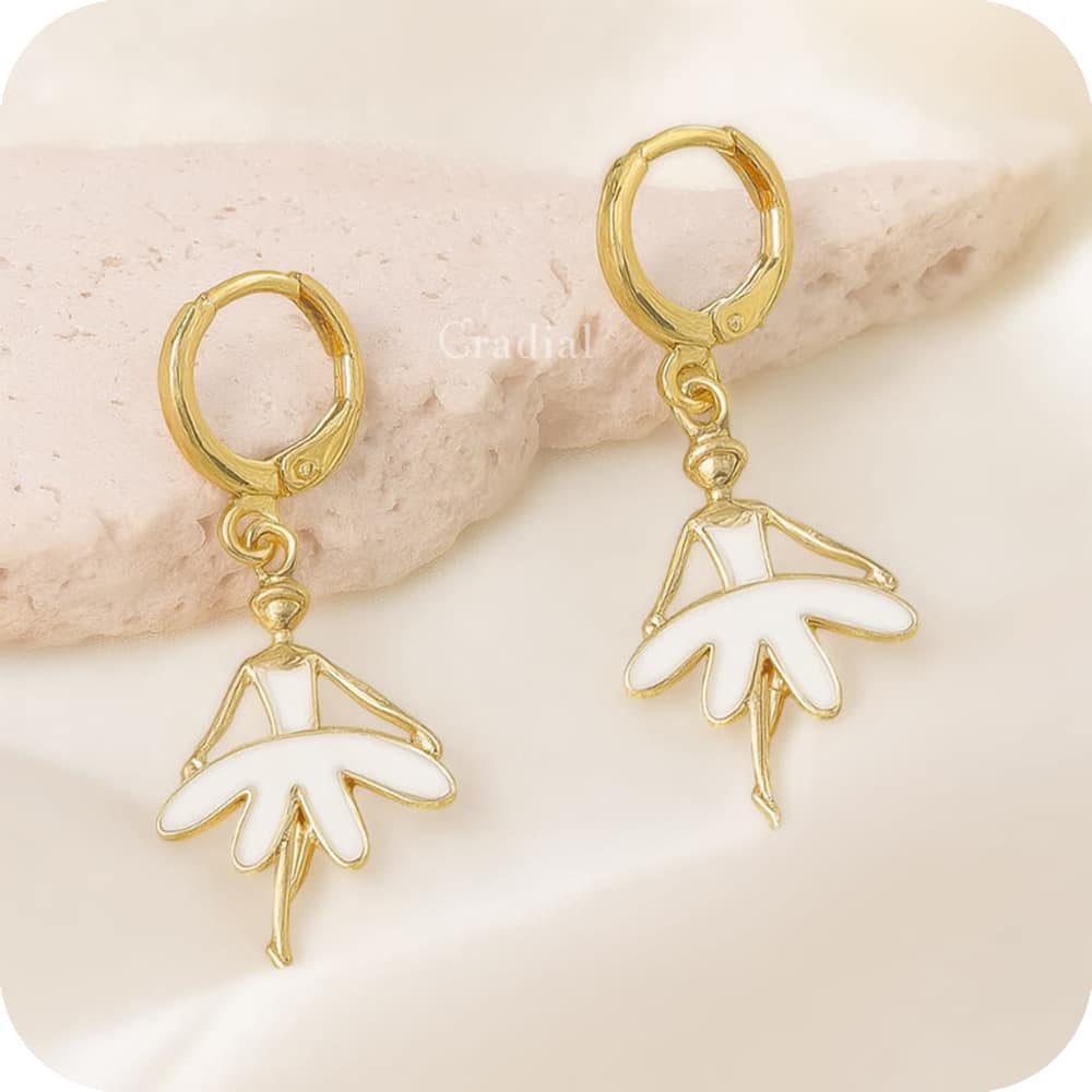 White Ballerina Earrings
