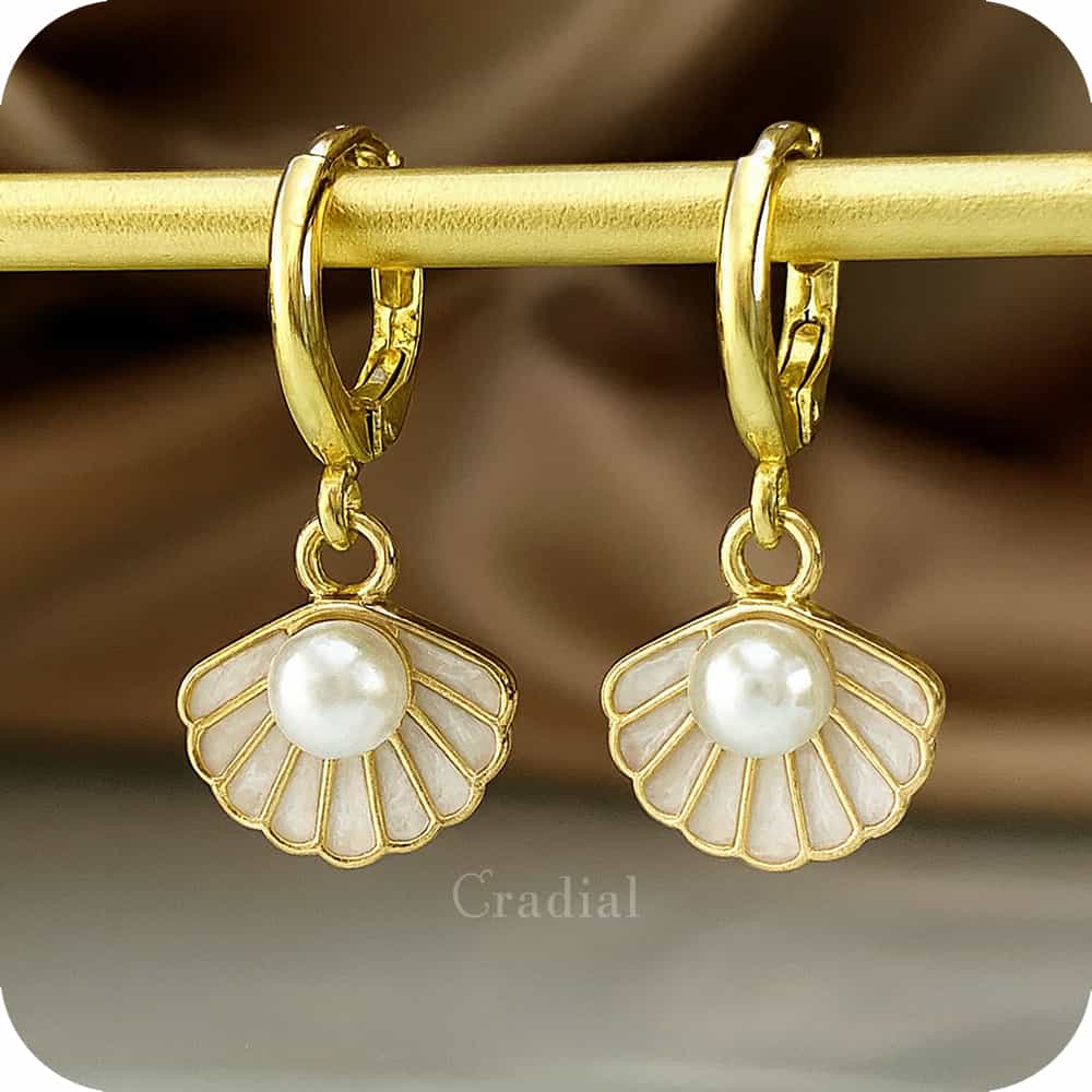 White Shell Earrings