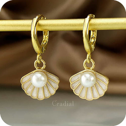 White Shell Earrings