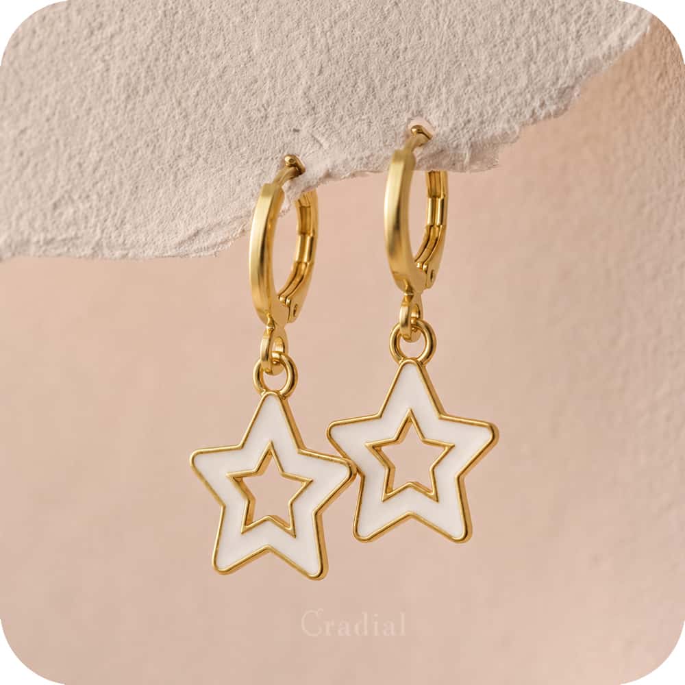 White Star Earrings