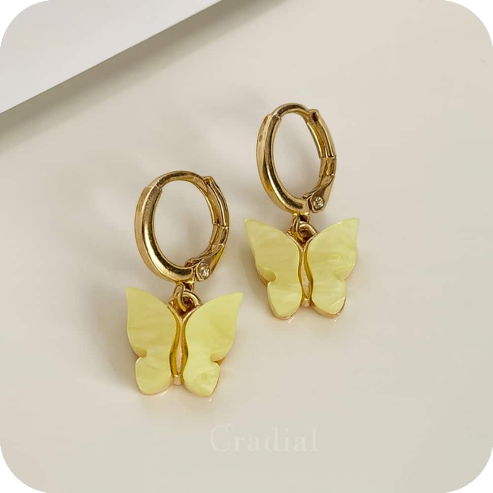 Yellow Butterfly Earrings