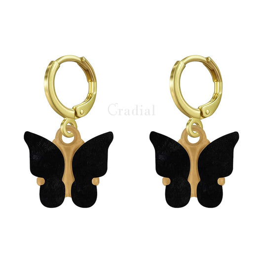 Black Butterfly Earrings