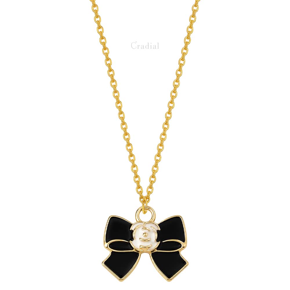 Black Couture Bow Necklace