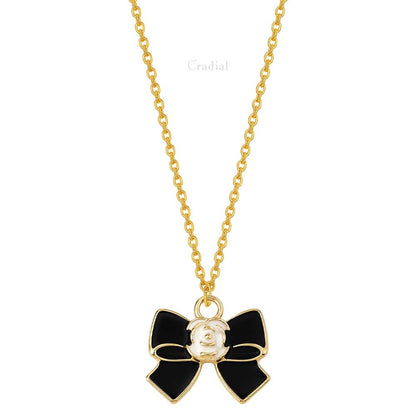 Black Couture Bow Necklace
