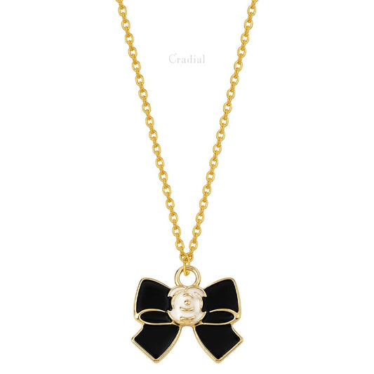 Black Couture Bow Necklace