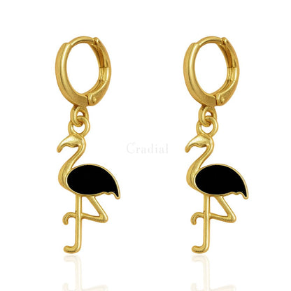Black Flamingo Earrings