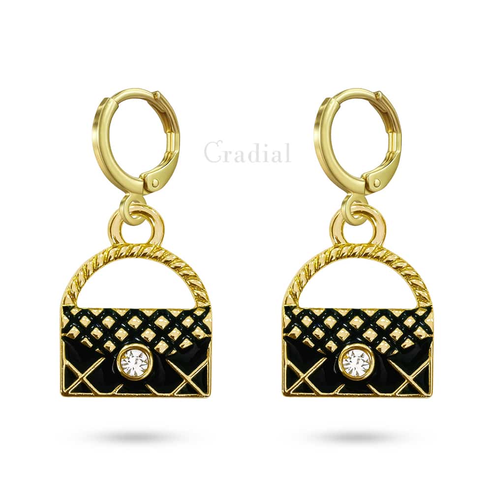 Black Handbag Earrings