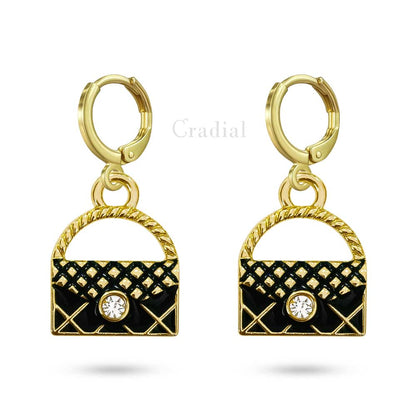 Black Handbag Earrings