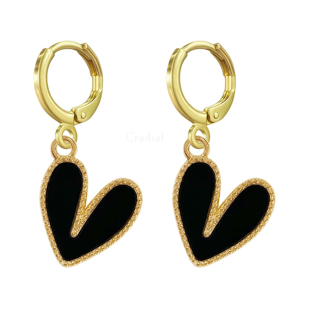Black Heart Earrings