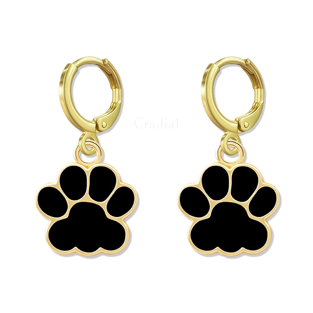 Black Paw Earrings