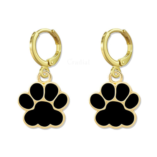 Black Paw Earrings