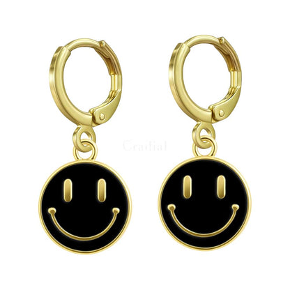 Black Smiley Earrings