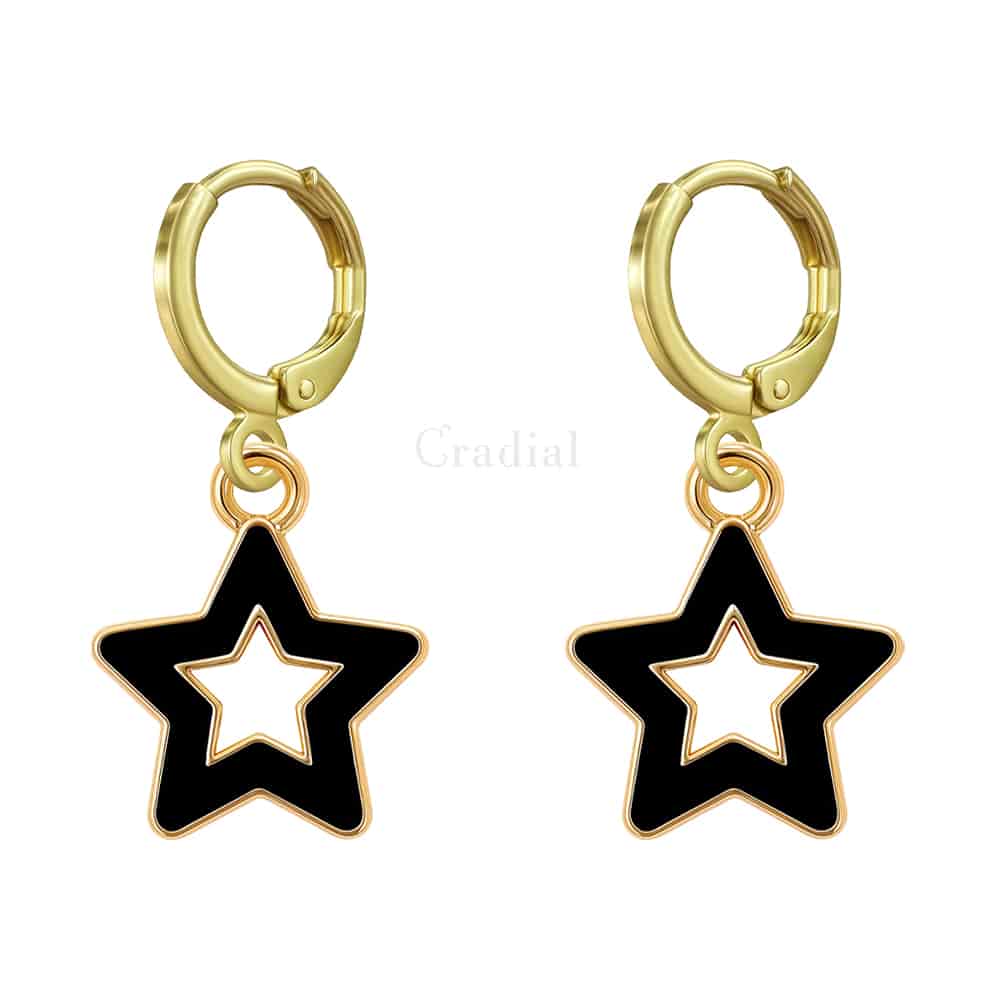 Black Star Earrings