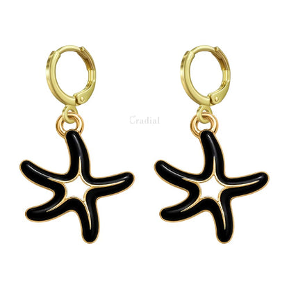 Black Star Fish Earrings