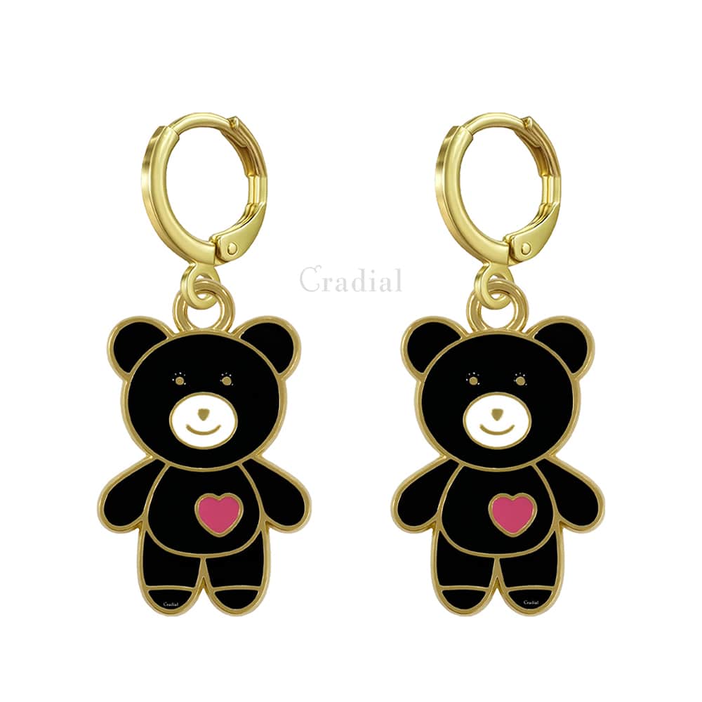 Black Teddy Earrings